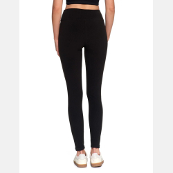 Klasyczne PRĄŻKOWANE legginsy damskie, CZARNE wysoki stan MORAJ